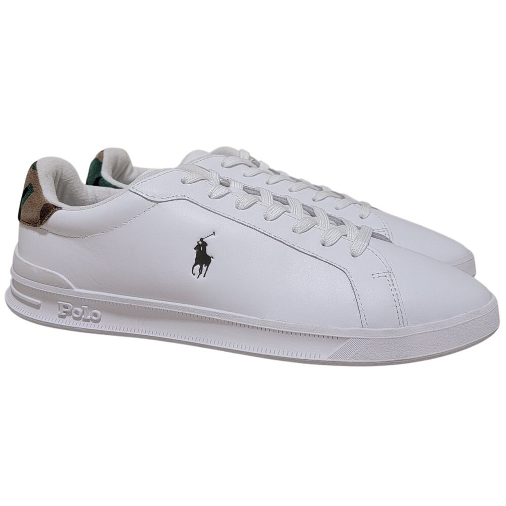 Polo Ralph Lauren Men Heritage Court II Low Top Sneaker Size US 11D White Camo